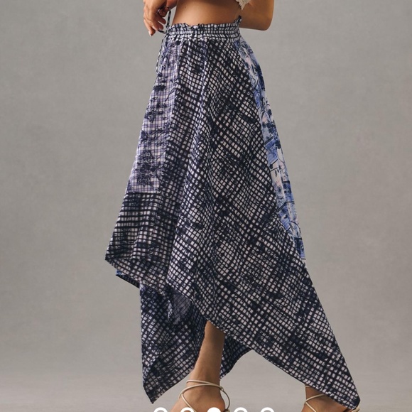 Brand New PILCRO ASYMMETRICAL LINEN DRAWSTRING SKIRT - Picture 5 of 10